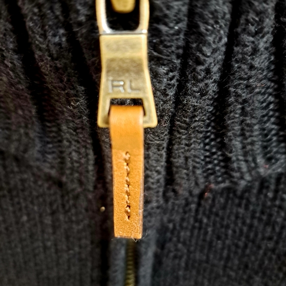Mens Black Polo by Ralph Lauren Pullover 1/2 Zip Knit Sweater  Size XL - Picture 7 of 11